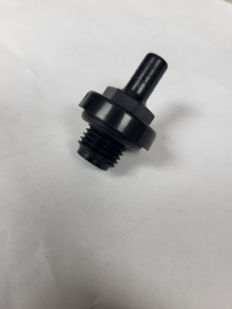 Watkins part number 32267 is a black plastic fitting with 1/4" npt threads and an o-ring on one side and a 1/4" barb fitting on the other. It is designed to be threaded into the drain hole of a pump and allows for attachment of a 1/4" hose. Used in Hotspring HIghlife and limelight spas. 