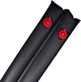 Black 8' double water tube with red fill caps. This is to weigh down pool winter covers. 